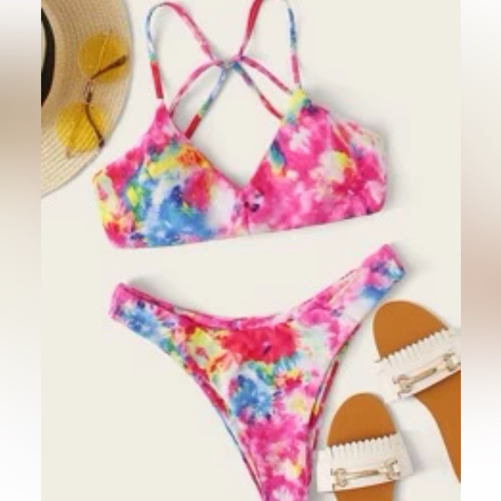 Tie dye shein bikini